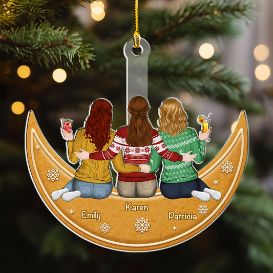 Me And You Sitting On The Cookie Moon - Personalized Custom Acrylic Ornament