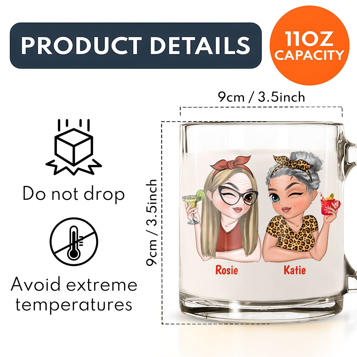 To My Old Friend -  Personalized Custom Glass Mug