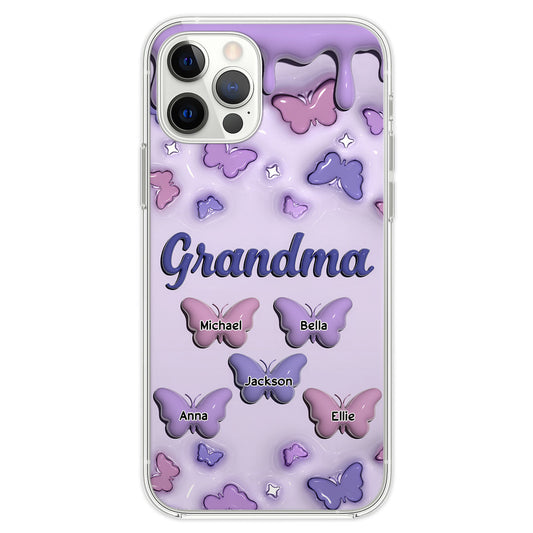 Grandma And Grandkids - Personalized Custom 3D Inflated Effect Phone Case