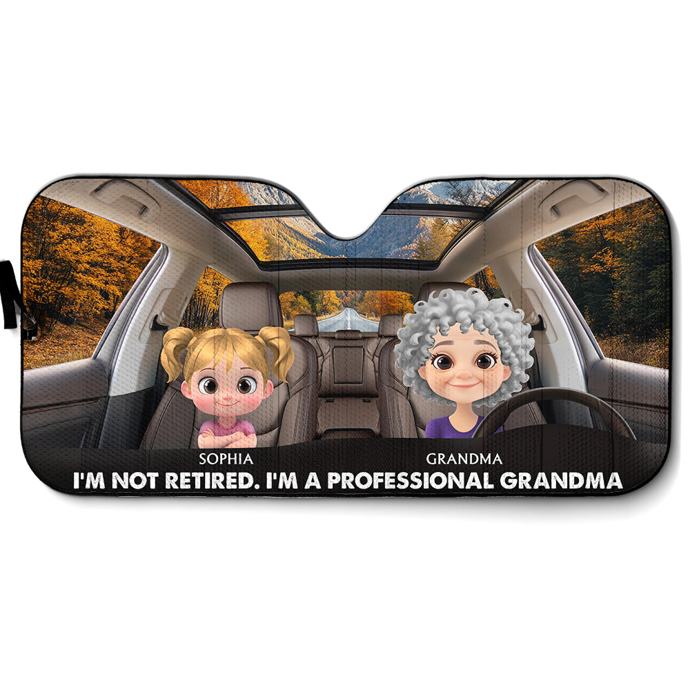 I Am A Professional Grandma - Personalized Custom Car Sunshade