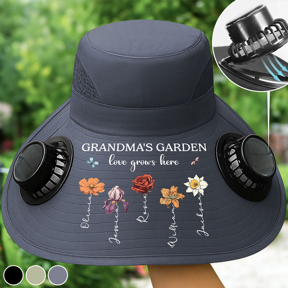 Grandma Garden - Personalized Custom Solar Fan Hat