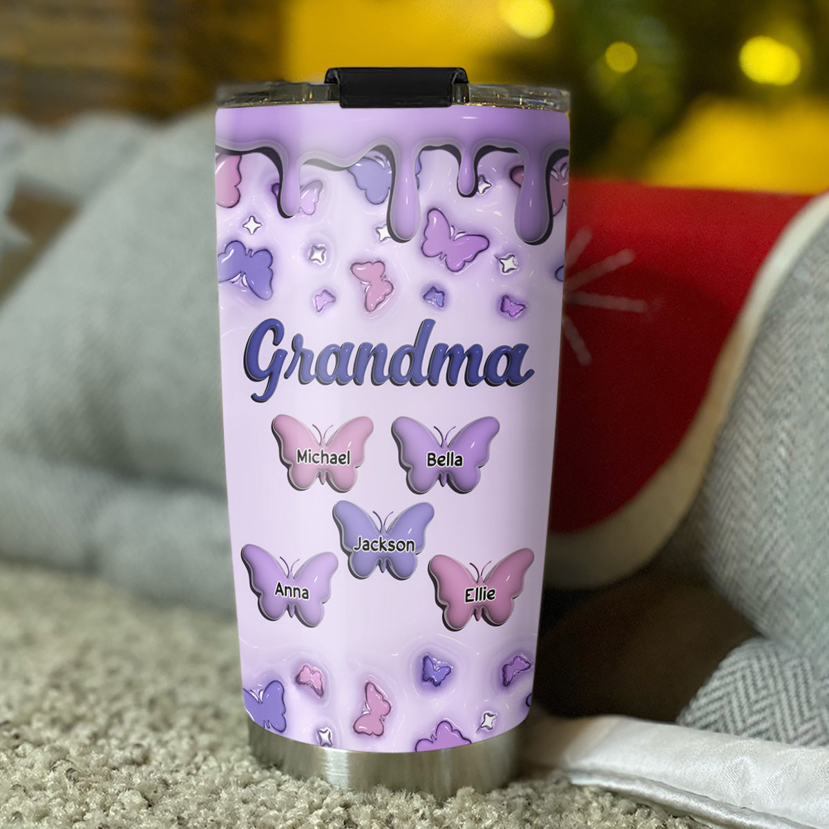 Grandma And Grandkid - Personalized Custom 3D Inflated Effect Tumbler