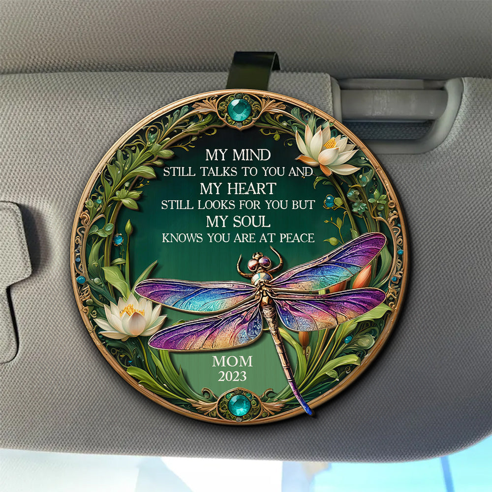 My Mind My Heart My Soul Dragonfly - Personalized Custom Car Visor Clip