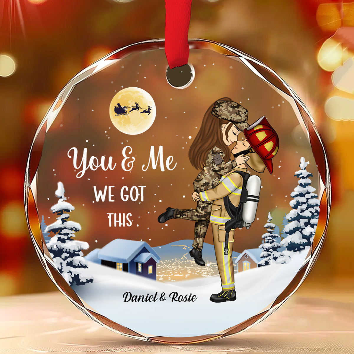 Saving Lives Together - Personalized Custom Glass Ornament
