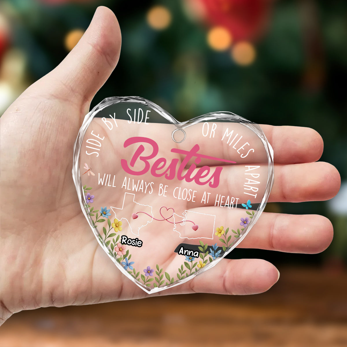 Heart By Heart - Personalized Custom Glass Ornament