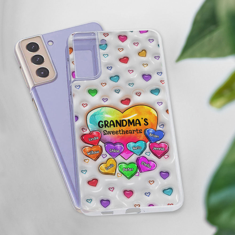 Colorful Sweethearts Grandma -  Personalized Custom 3D Inflated Effect Phone Case