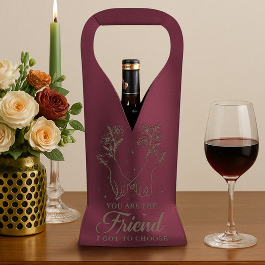 I Got To Choose - Personalized Custom Engraved Leather Wine Bag