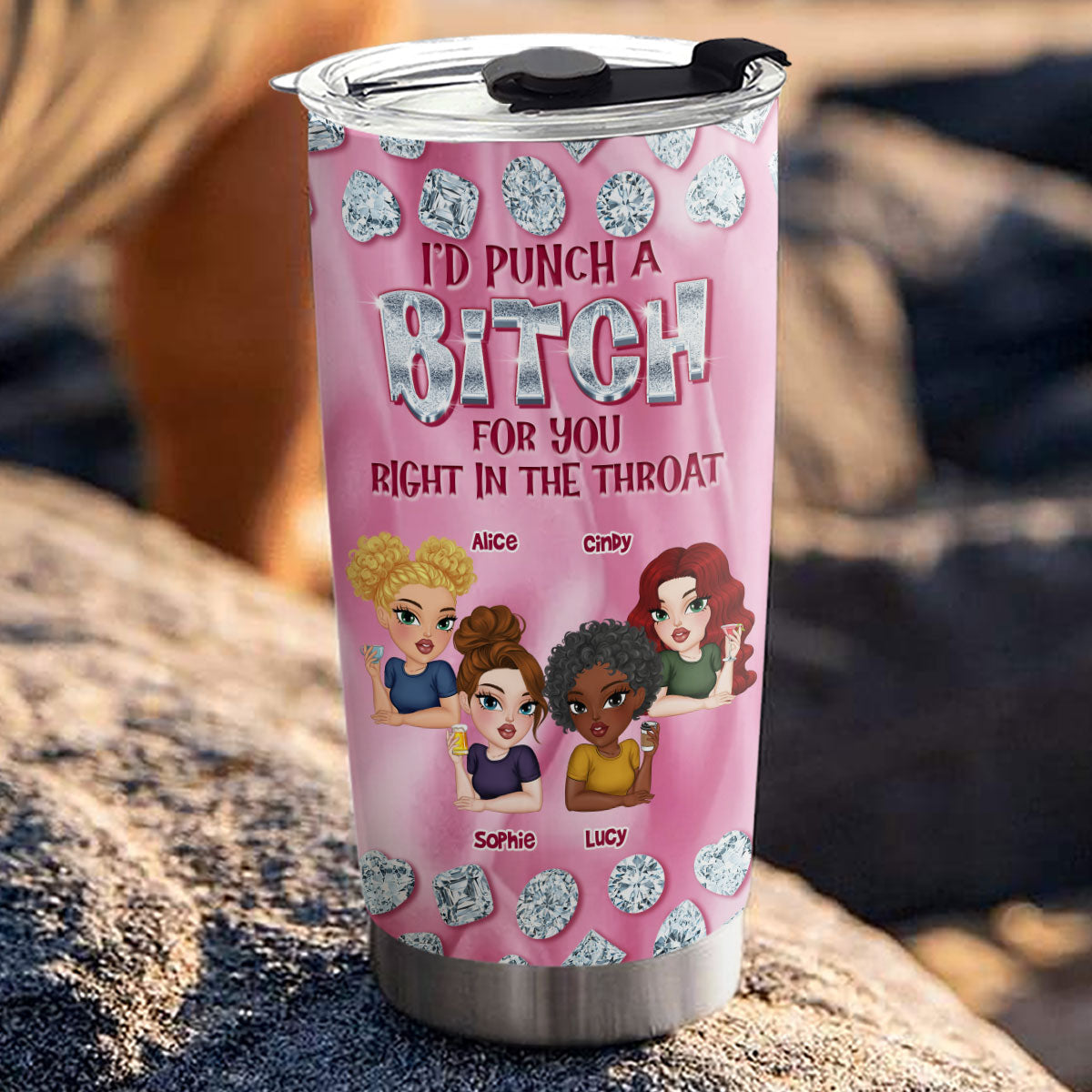 Besties Forever Gemstones - Personalized Custom Tumbler