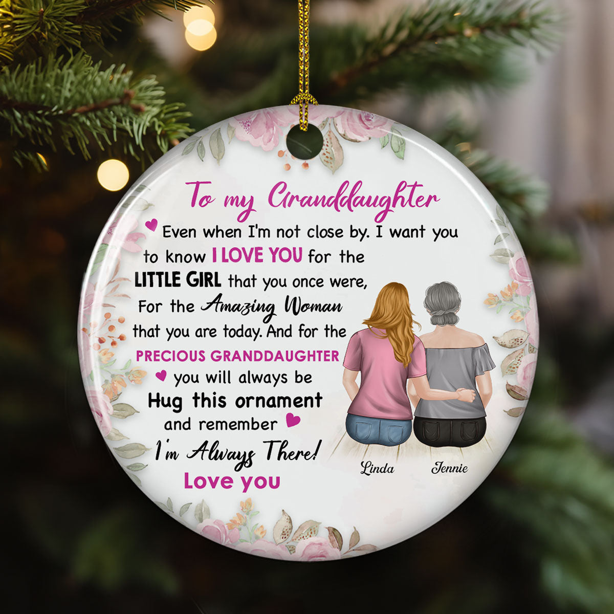 I Am Always There - Personalized Custom Circle Ceramic Ornament