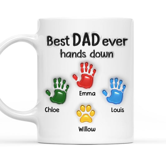 Best Daddy Hand Down - Personalized Custom 3D Inflated Effect Mug