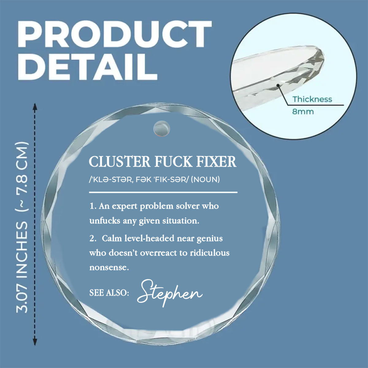 Cluster Fixer - Personalized Custom Glass Ornament