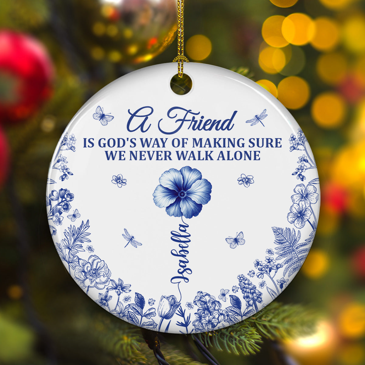 Never Walk Alone - Personalized Custom Ceramic Ornament