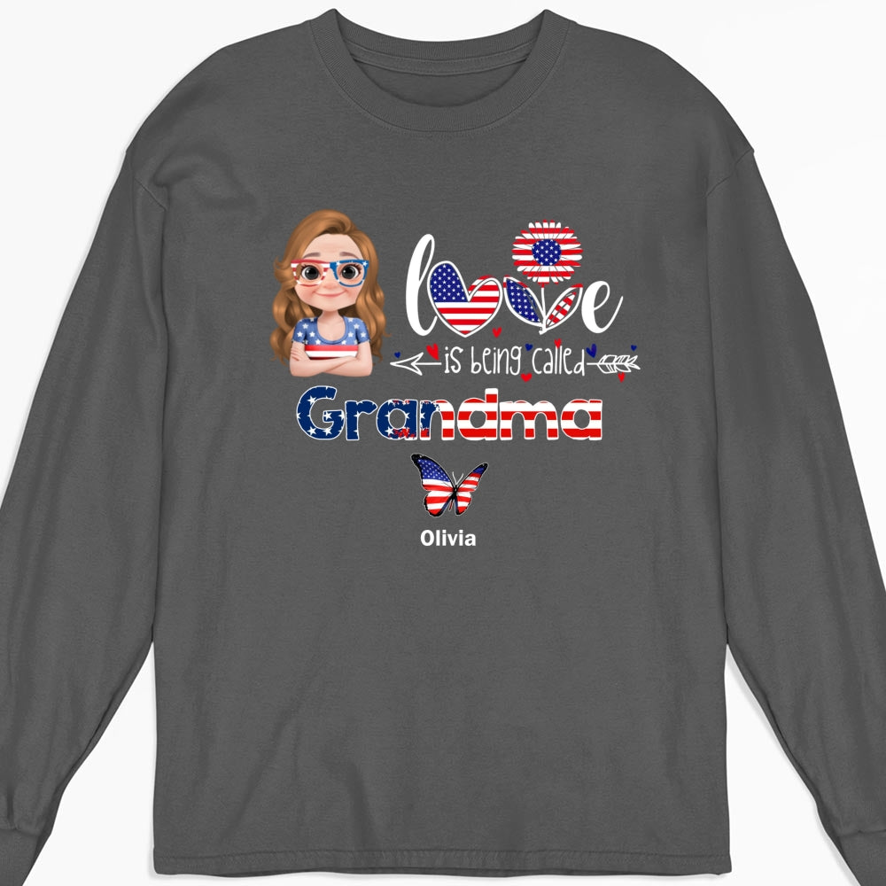 Stars And Stripes Grandma Love - Personalized Custom Shirt