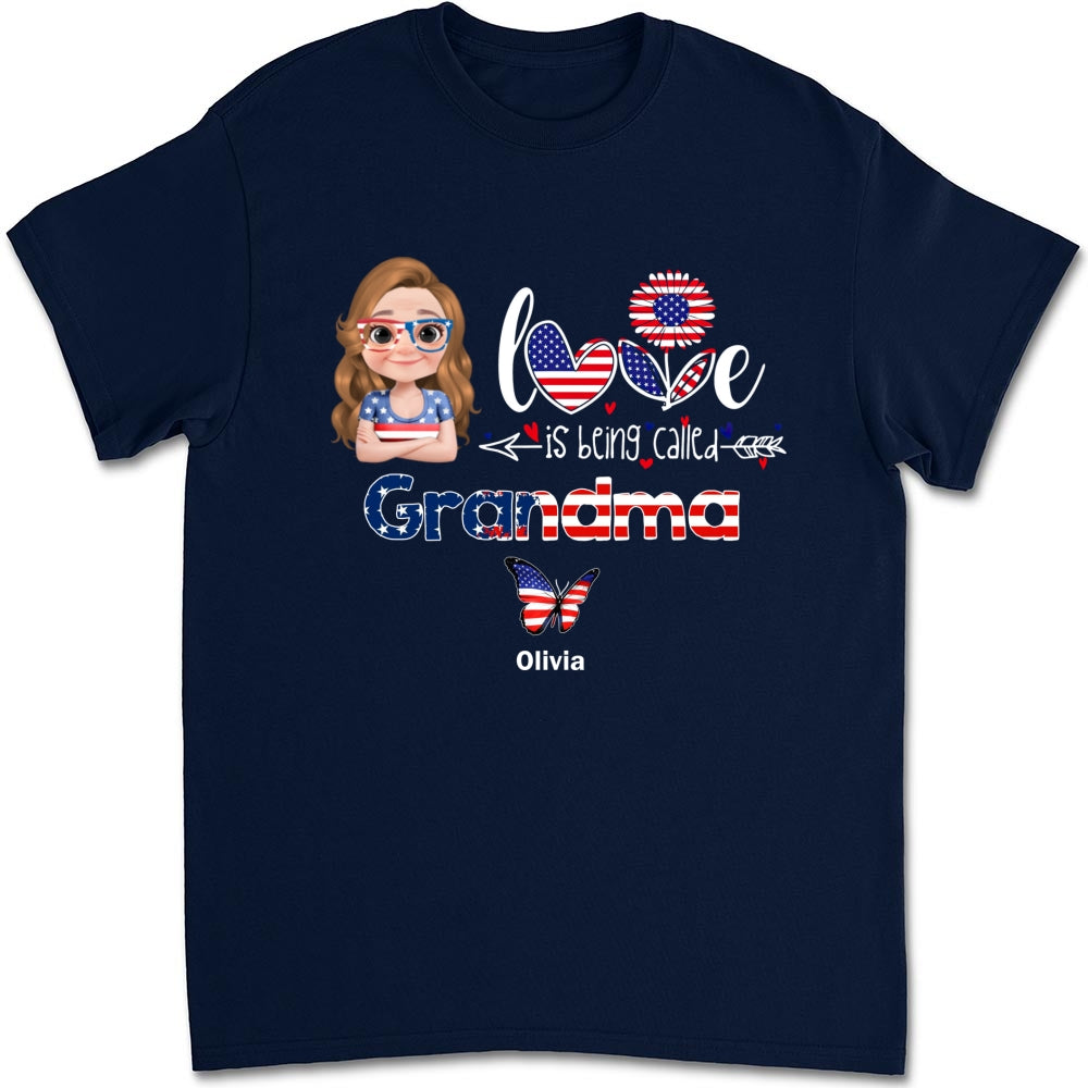 Stars And Stripes Grandma Love - Personalized Custom Shirt