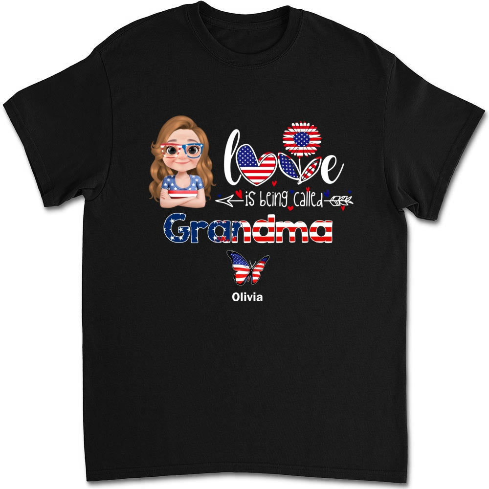 Stars And Stripes Grandma Love - Personalized Custom Shirt