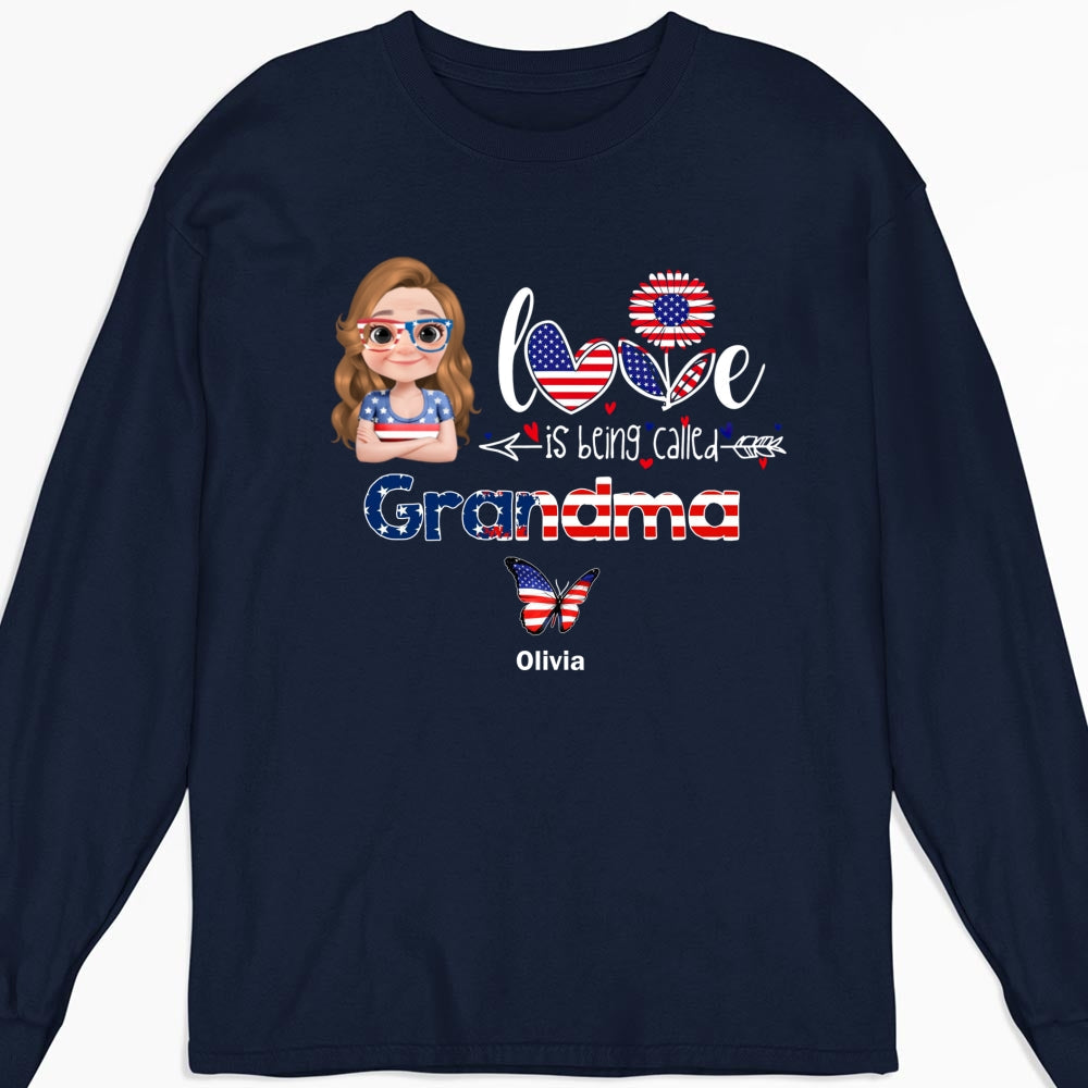 Stars And Stripes Grandma Love - Personalized Custom Shirt