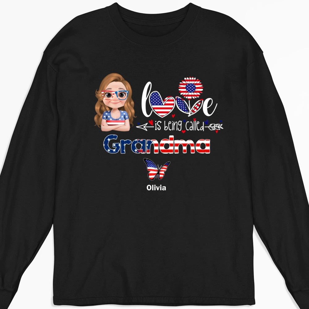 Stars And Stripes Grandma Love - Personalized Custom Shirt