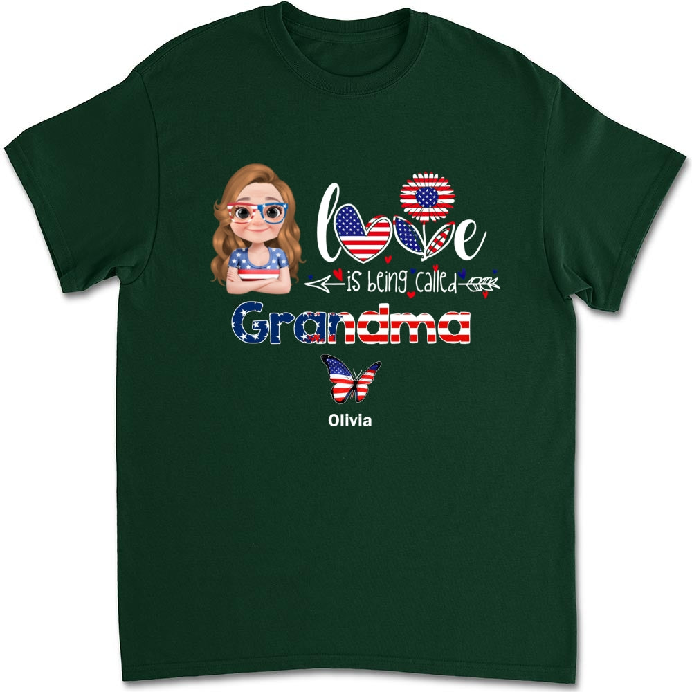 Stars And Stripes Grandma Love - Personalized Custom Shirt