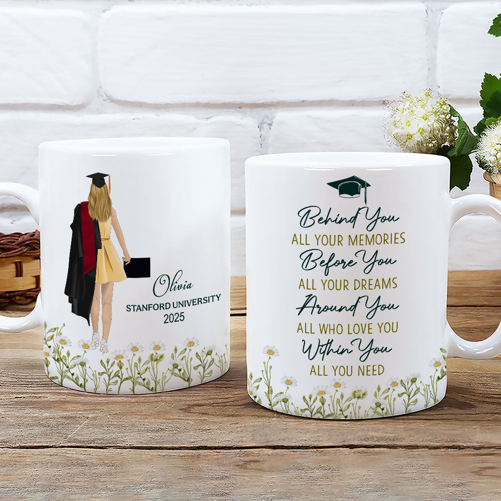 Behind You All Your Memories Before You All Your Dreams - Personalized Custom Coffee Mug