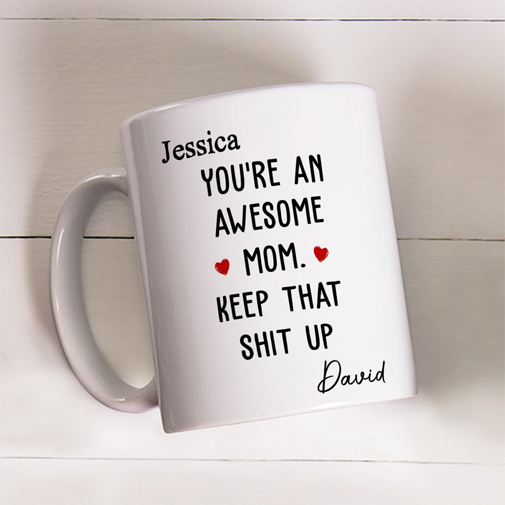 Amazing Mom Keep The Vibe - Personalized Custom Coffee Mug