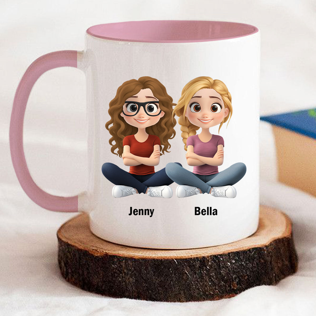 Best Besties - Personalized Custom 3D Inflated Effect Accent Mug