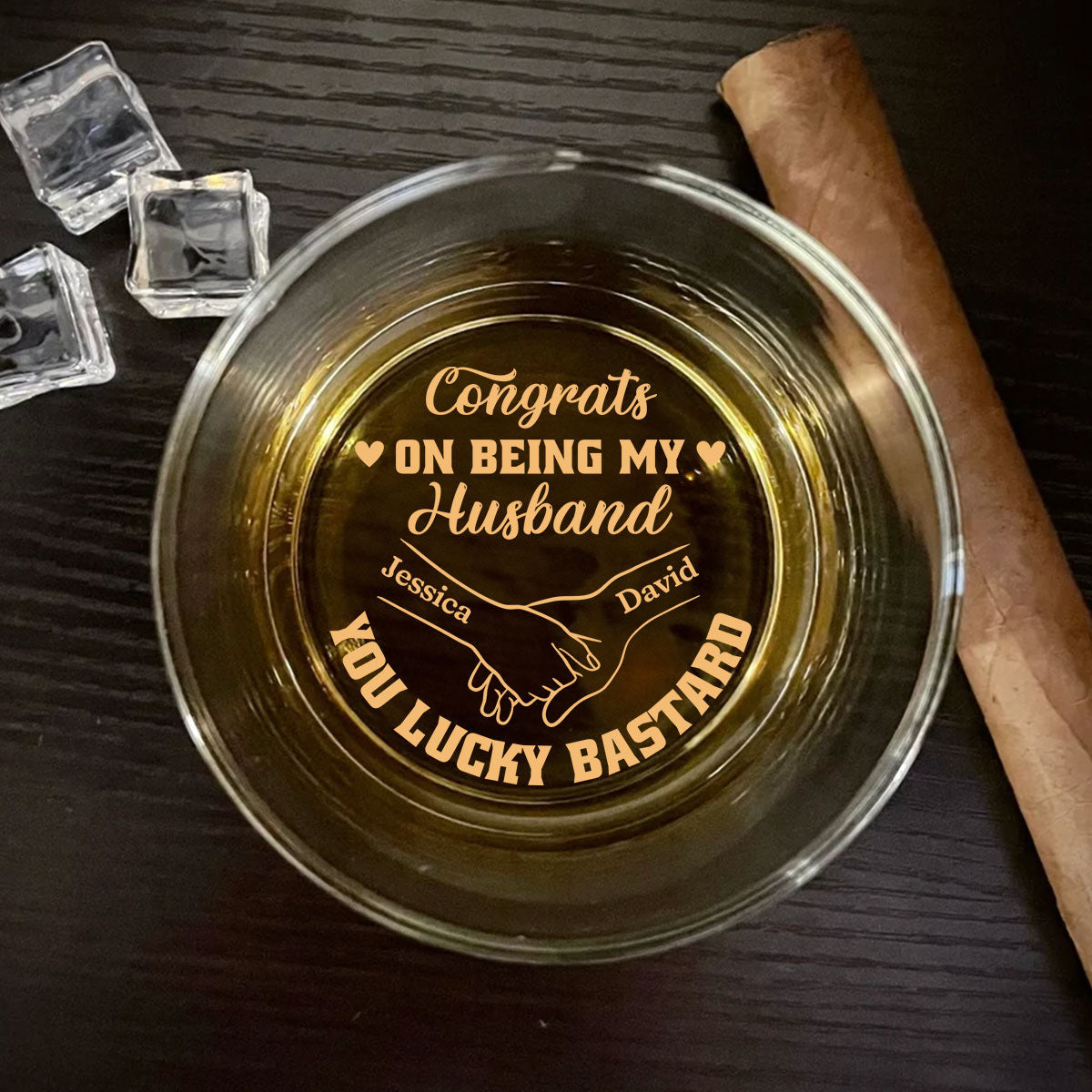 Congrats My Bastard - Personalized Custom Engraved Whiskey Glass