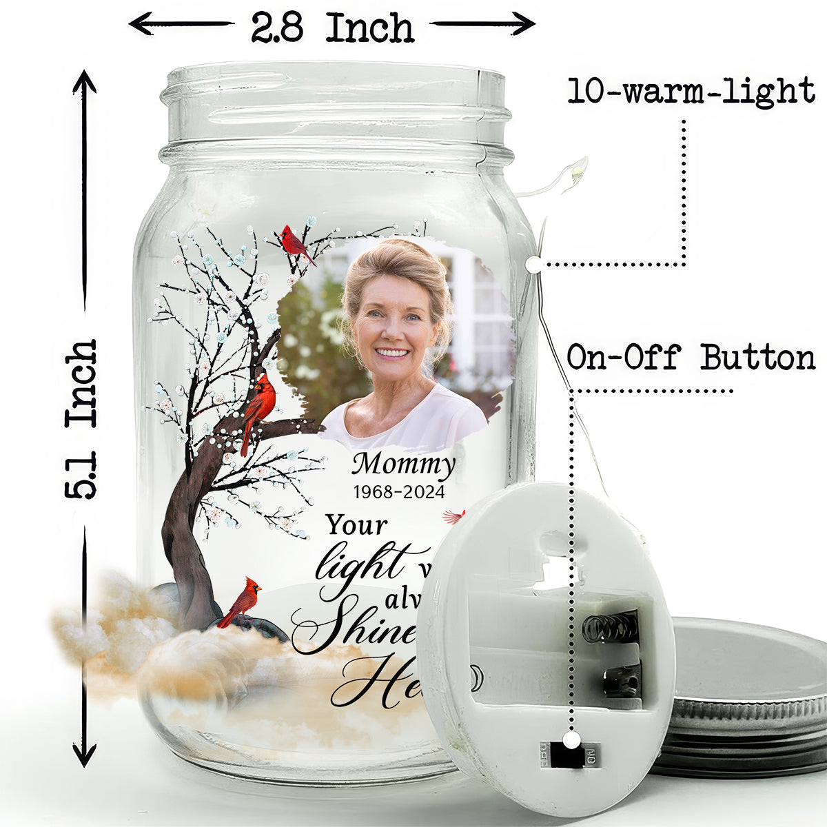 You Light My Heart - Personalized Custom Mason Jar Light