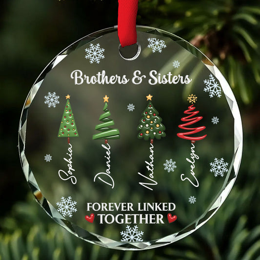 When Siblings Go to Therapy Together - Personalized Custom Glass Ornament