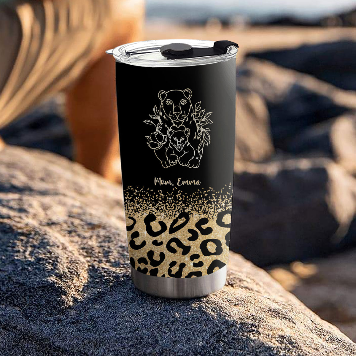 We Love You Mom Leopard - Personalized Custom Tumbler