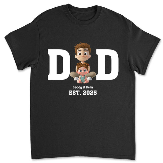 Happy Kids With Dad - Personalized Custom Shirt