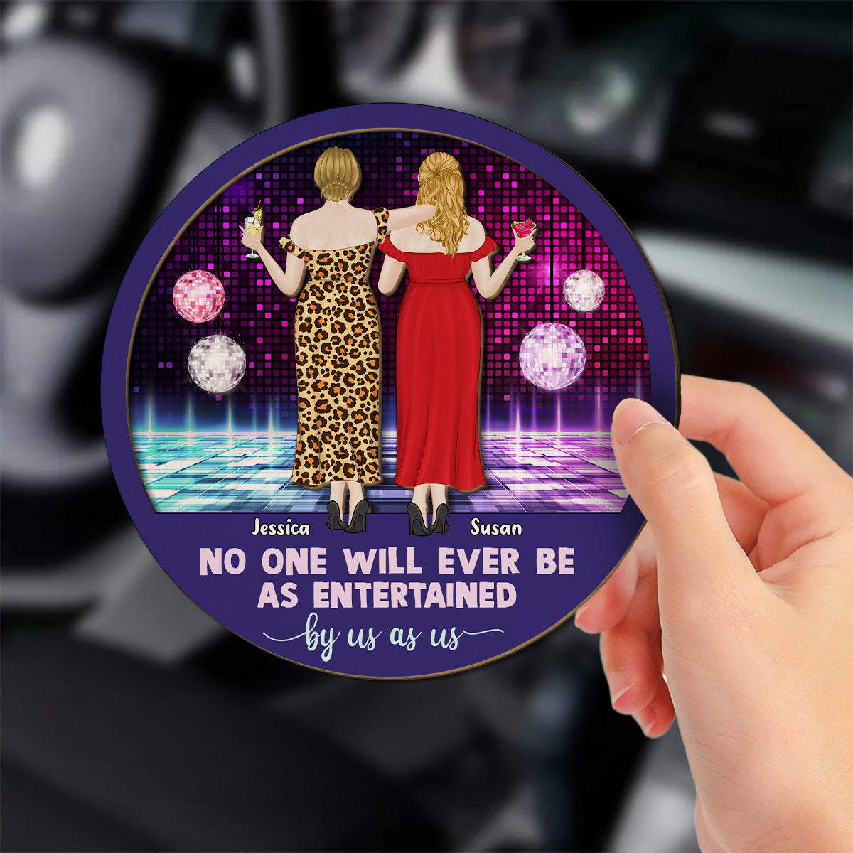 No One Entertained As Us - Personalized Custom Car Visor Clip