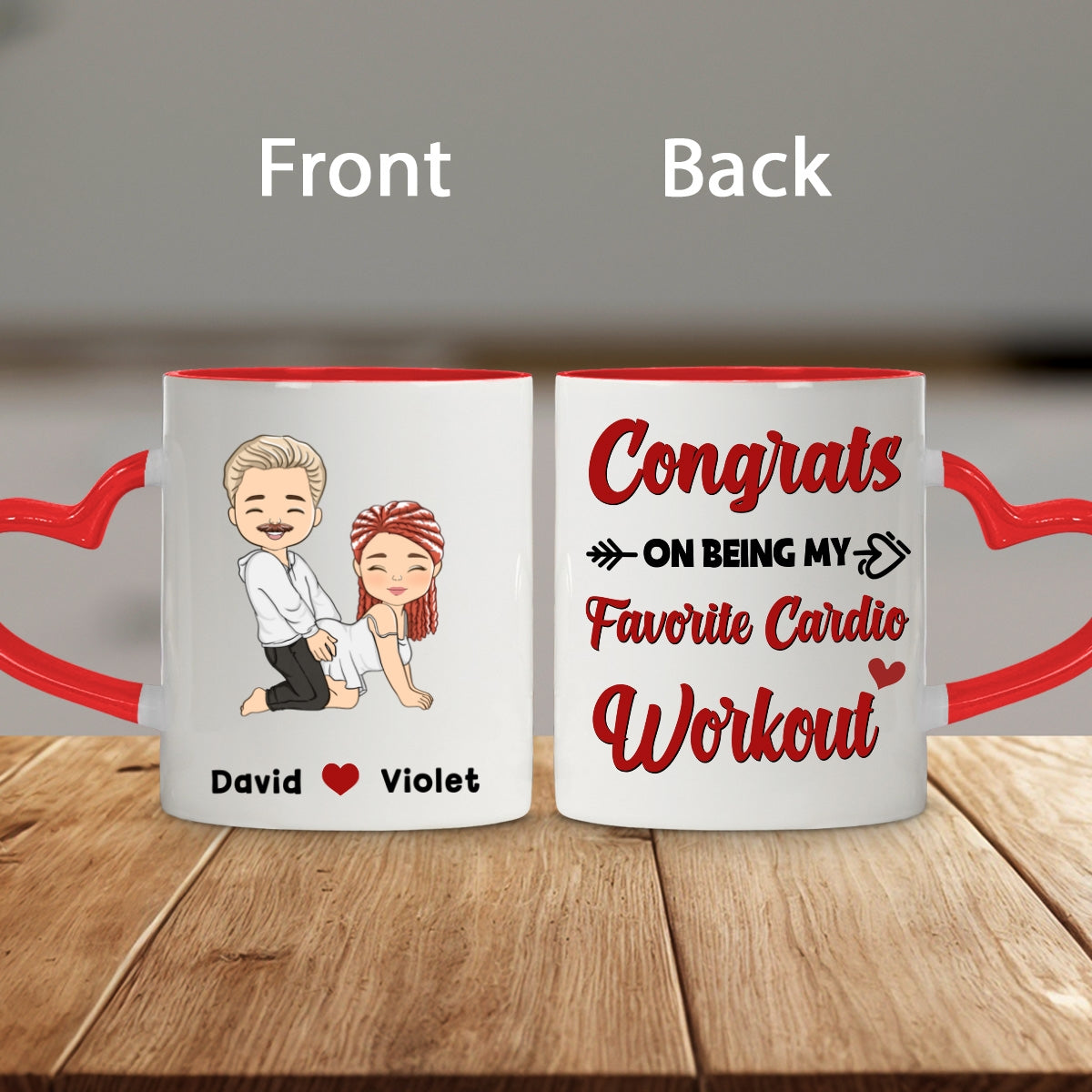 You Lucky Bastard - Personalized Custom Heart Handle Mug
