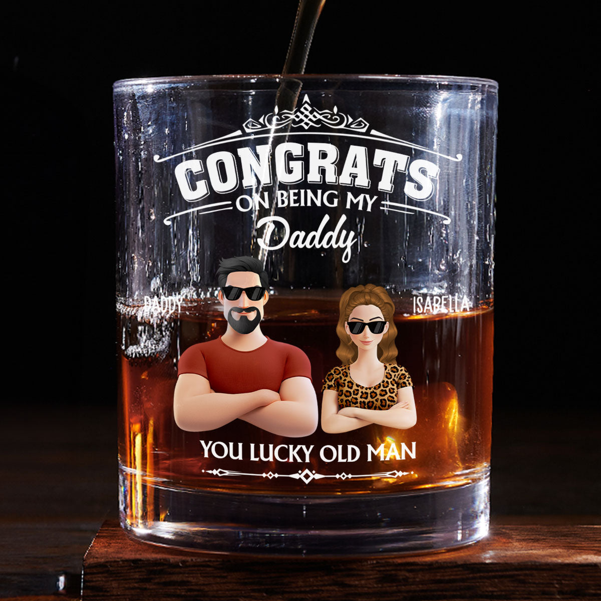 You Lucky Old Man - Personalized Custom Whiskey Glass