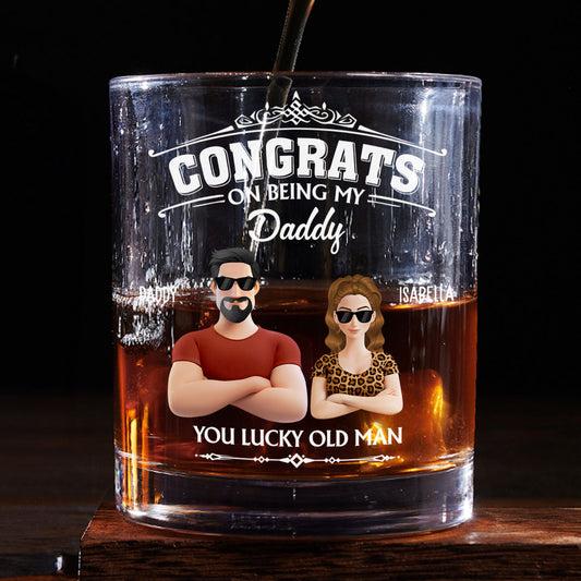 You Lucky Old Man - Personalized Custom Whiskey Glass