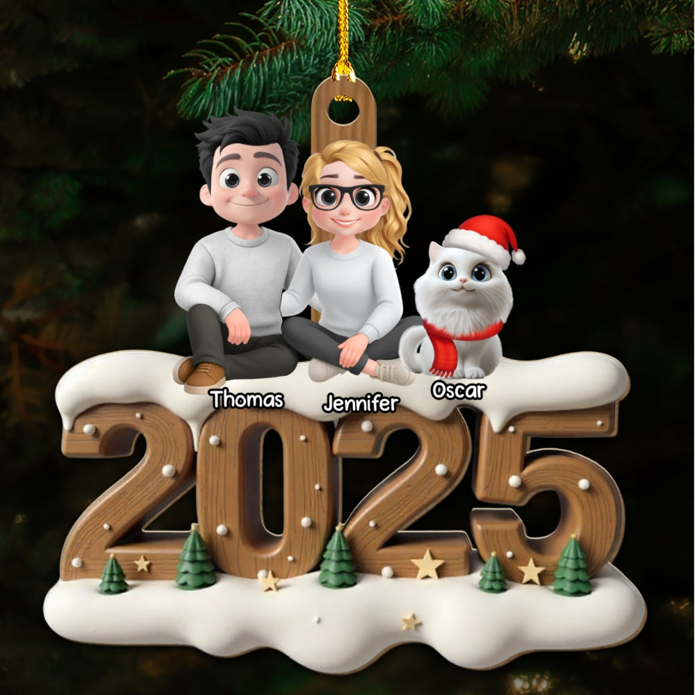 From This Year Cat Ver - Personalized Custom 3D Effect Wood Ornament