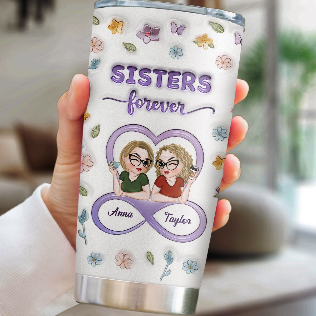 Besties Forever Version 3 - Personalized Custom 3D Inflated Effect Tumbler