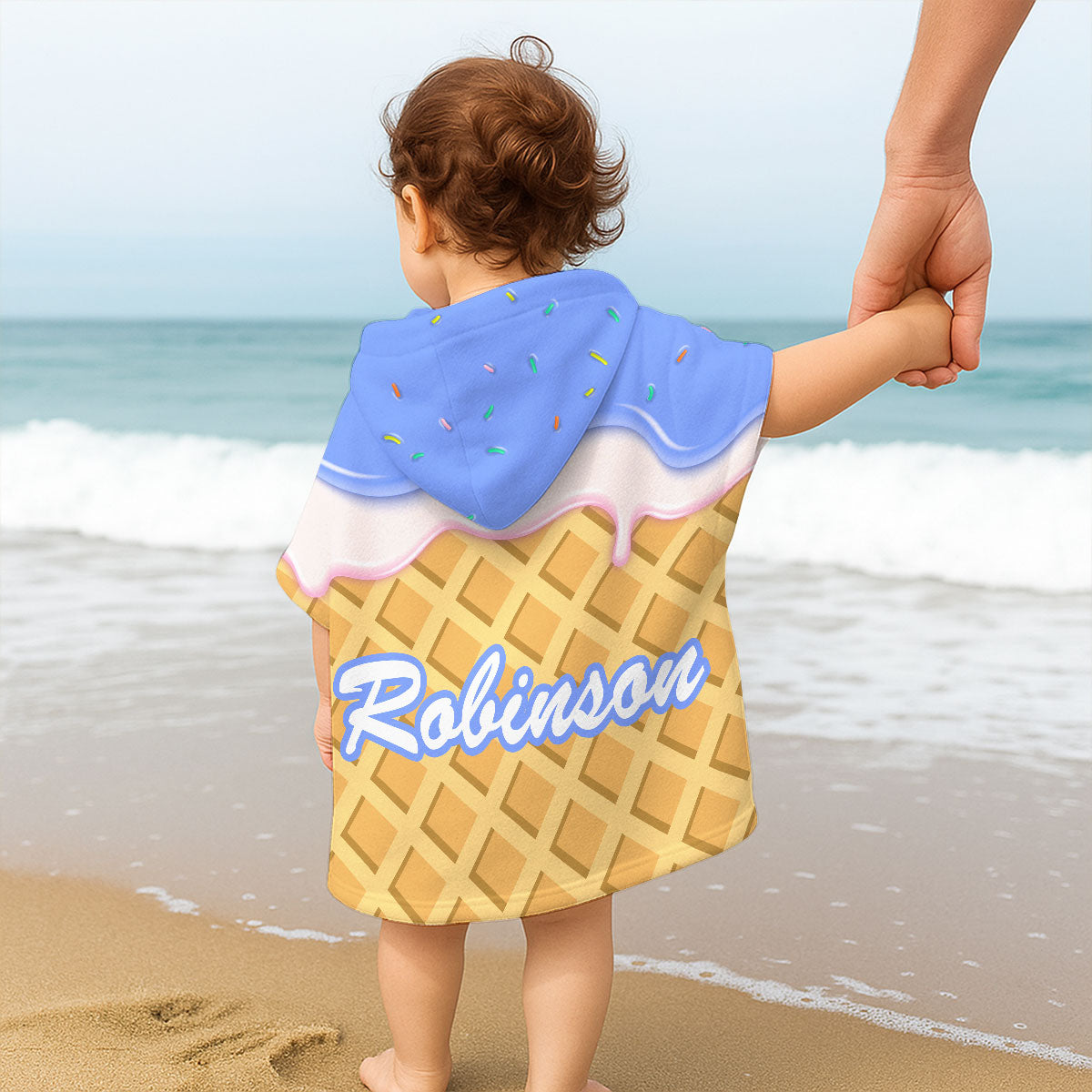 Ice Cream - Personalized Custom Hooded Beach Towel