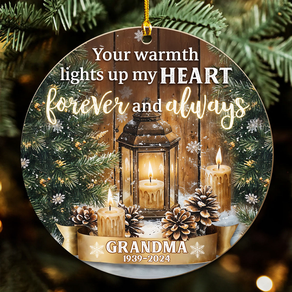 Your Light Will Always Shine In My Heart - Personalized Custom Wood Ornament