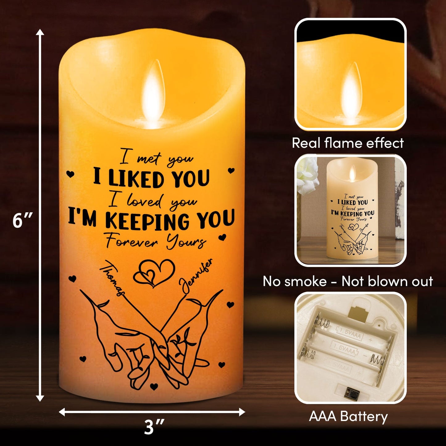 I Met You - Personalized Custom LED Candle