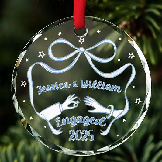 Our Engagement 2025 - Personalized Custom Glass Ornament