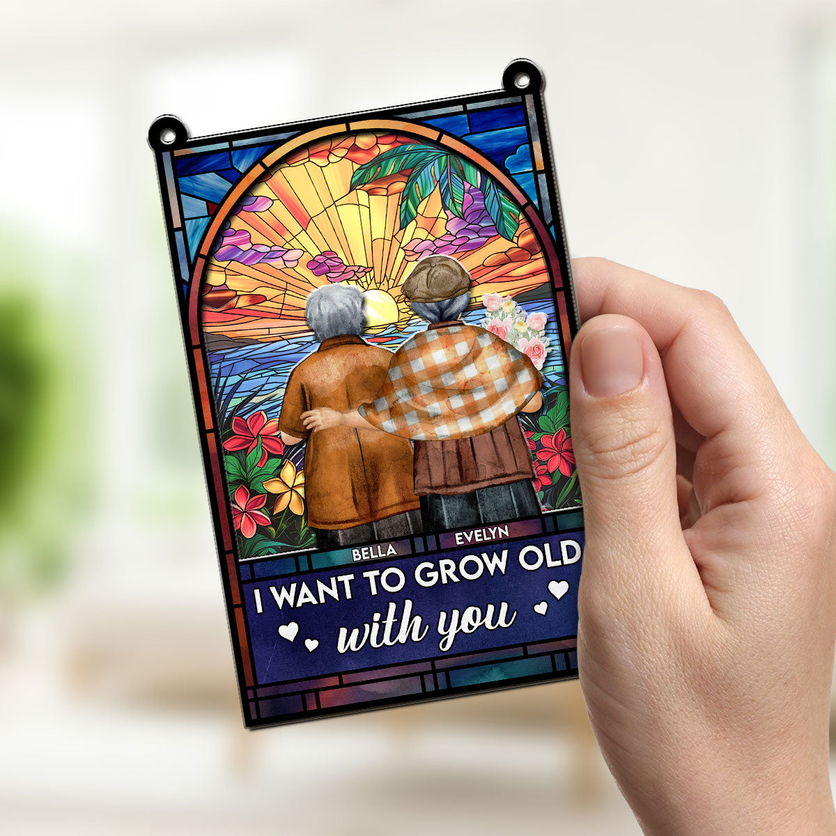 I Want To Grow Old With You - Personalized Custom Suncatcher