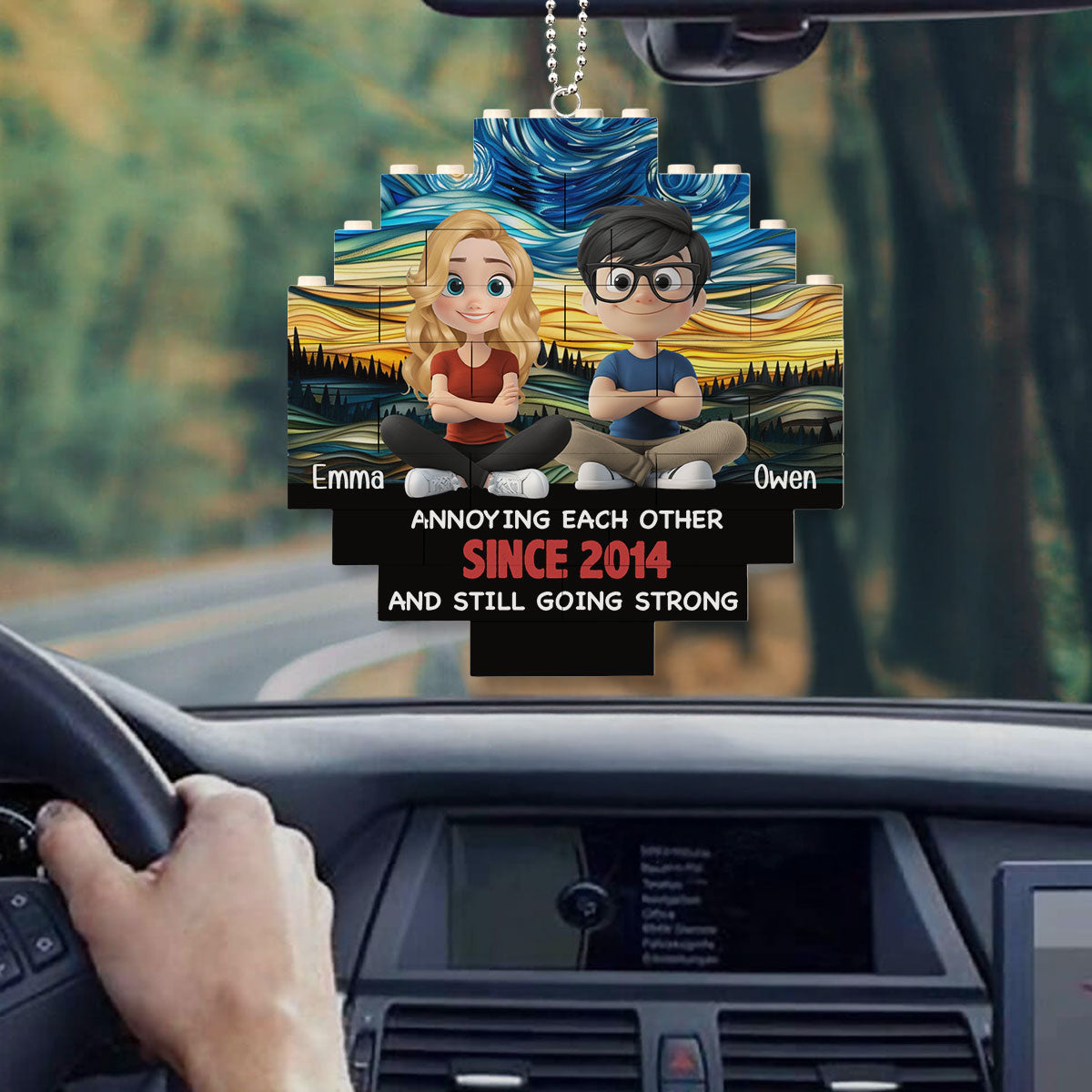 Together Forever - Personalized Custom Puzzle Car Ornament