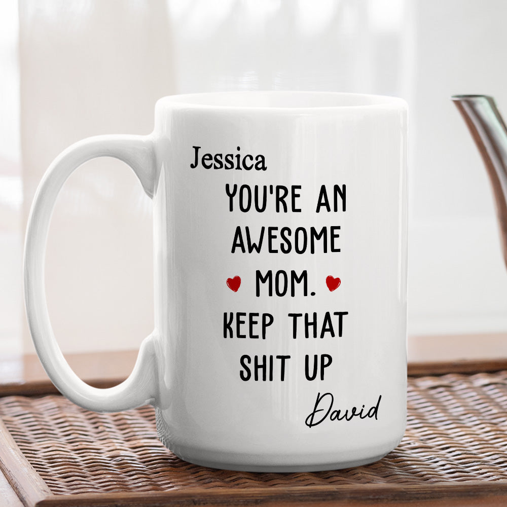 Amazing Mom Keep The Vibe - Personalized Custom Coffee Mug
