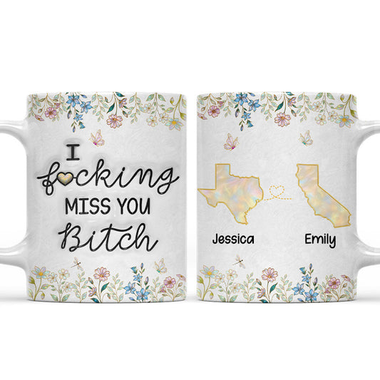 No Distance Can Break Us - Personalized Custom 3D Inflated Effect Mug