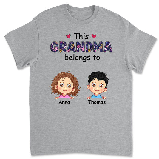 Grandma Belongs To - Personalized Custom Unisex T-shirt