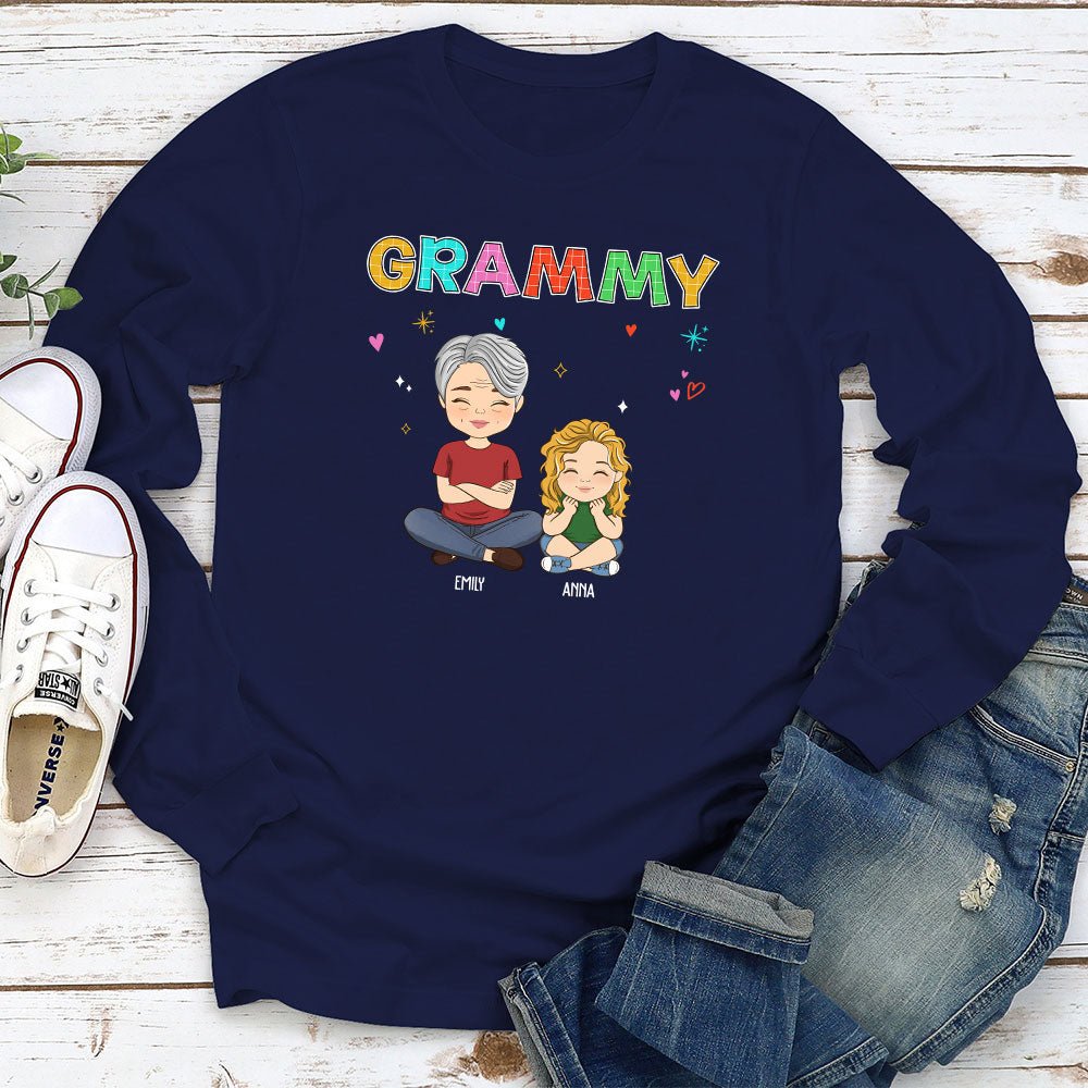 Grandma Colorful  - Personalized Custom Long Sleeve T-shirt