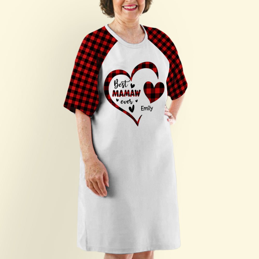 Grandma Heart With Kids Names - Personalized Custom 3/4 Sleeve Dress