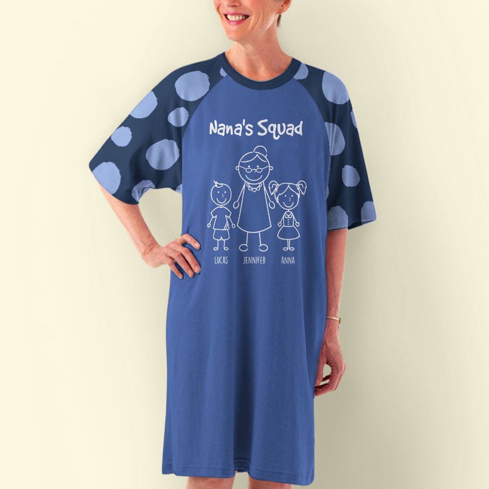 Grandma's Squad - Personalized Custom 3/4 Sleeve Dress