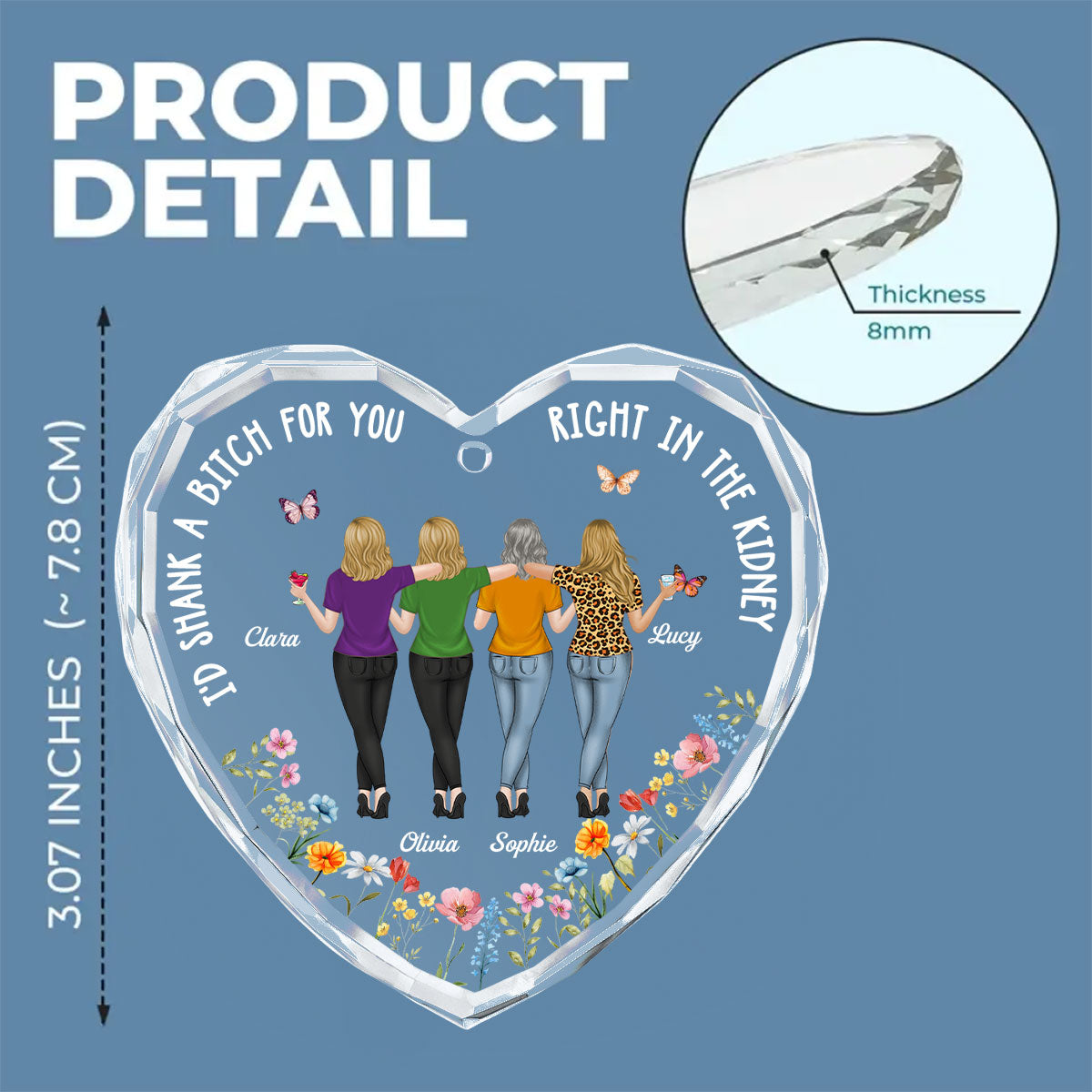 Shank A Bitch For You Gift For Best Friends Sisters - Personalized Custom Glass Ornament