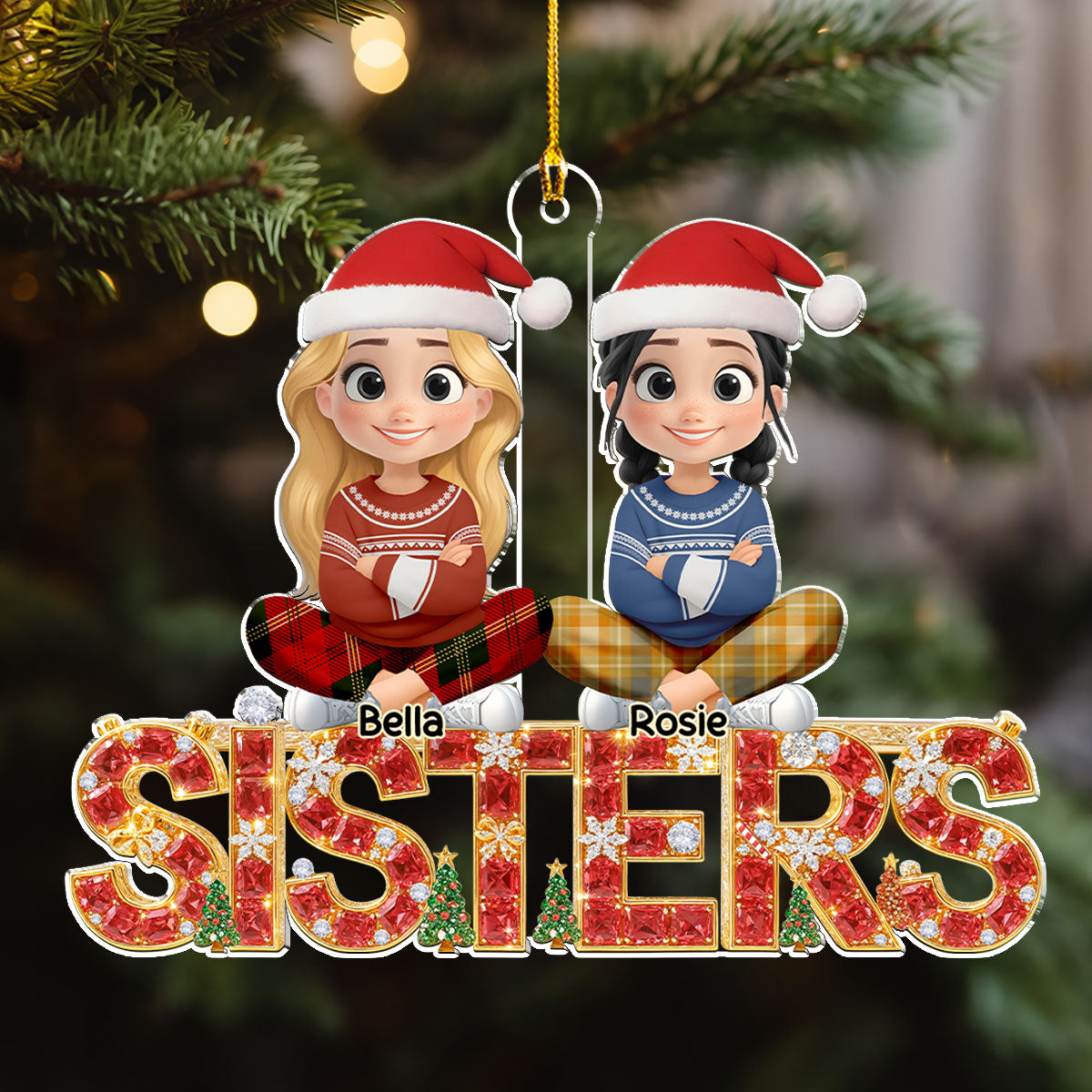 Sisters Forever 2025 - Personalized Custom Acrylic Ornament